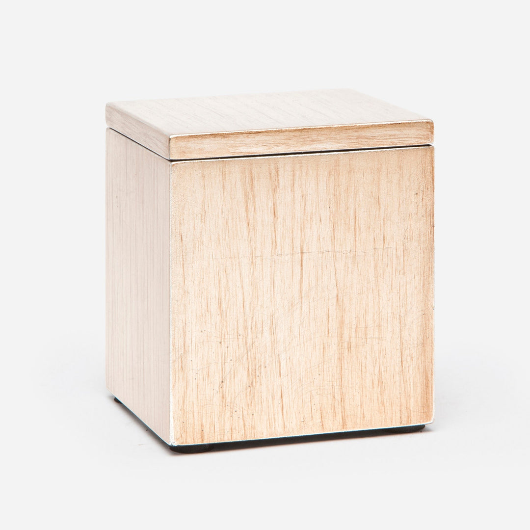 Tanlay, Lacquered Silver, Canister, Square Straight, Leaf