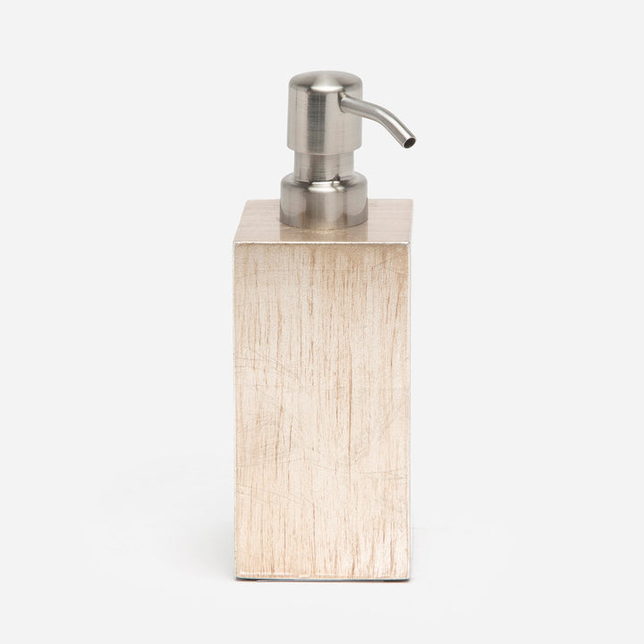 Tanlay, Lacquered Silver, Soap Pump, Square Straight, Leaf