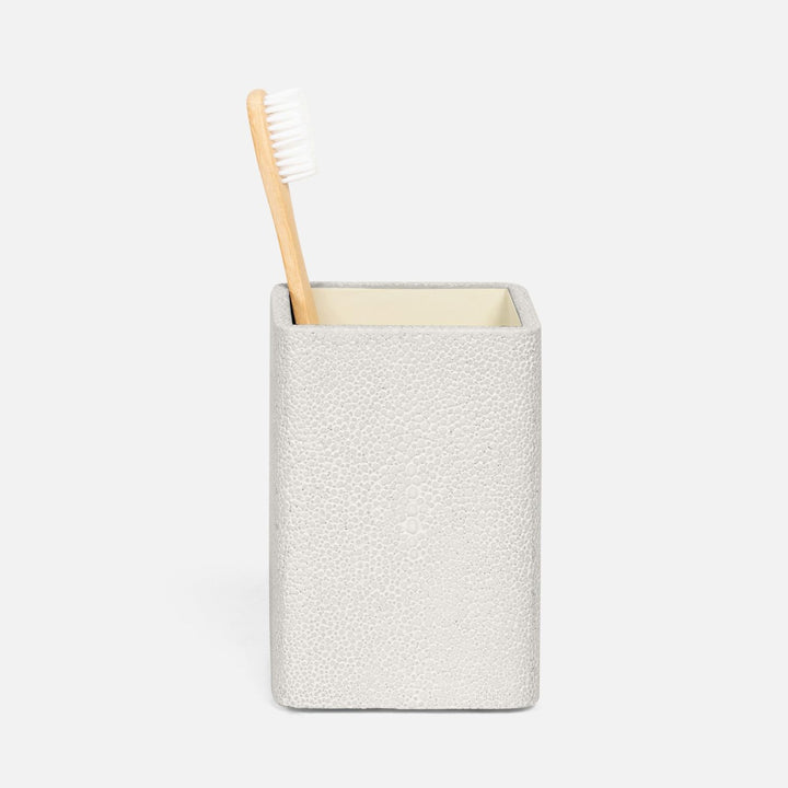 Tenby, Blanc Br, Brush Holder, Square Straight, Realistic Faux Shagreen