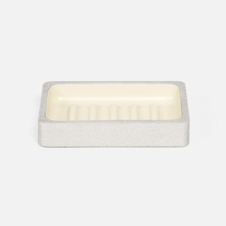 Tenby, Blanc Br, Soap Dish, Rectangular Straight, Realistic Faux Shagreen