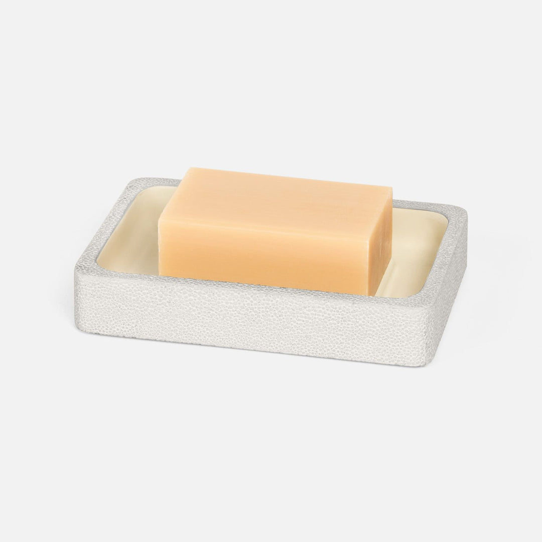 Tenby, Blanc Br, Soap Dish, Rectangular Straight, Realistic Faux Shagreen