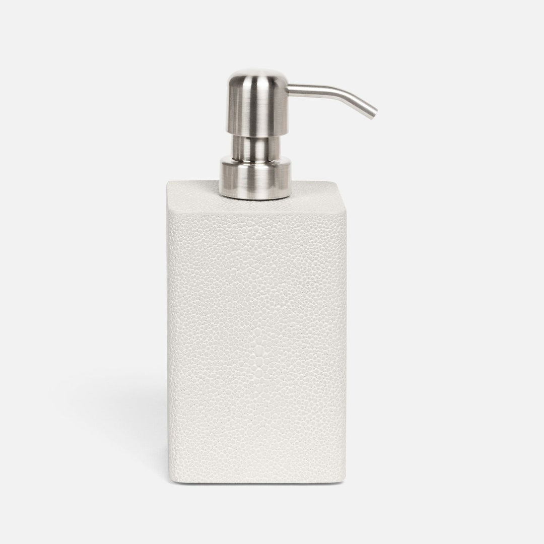 Tenby, Blanc Br, Soap Pump, Square Straight, Realistic Faux Shagreen