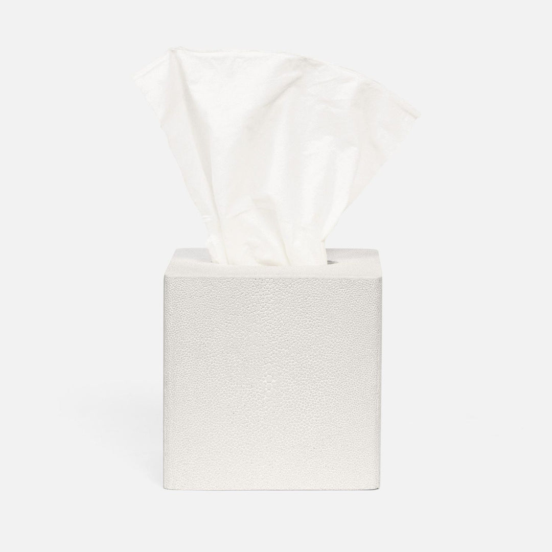 Tenby, Blanc Br, Tissue Box, Square Straight, Realistic Faux Shagreen