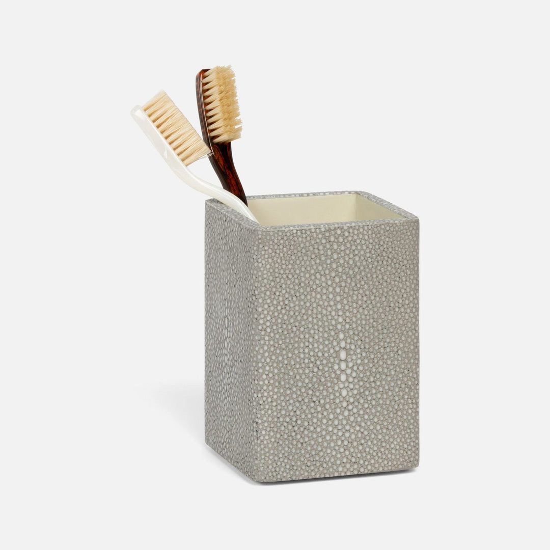 Tenby, Sand, Brush Holder, Square Straight, Realistic Faux Shagreen