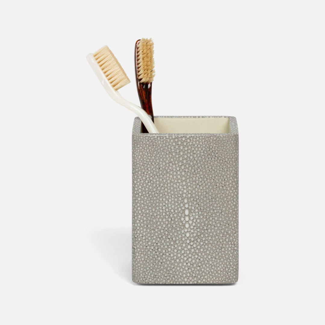 Tenby, Sand, Brush Holder, Square Straight, Realistic Faux Shagreen