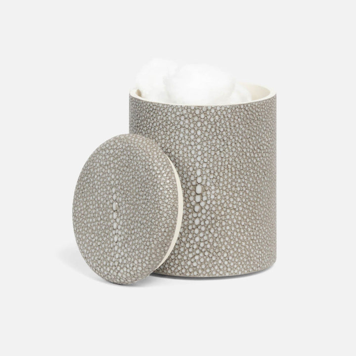 Tenby, Sand, Narrow Canister, Round, Realistic Faux Shagreen