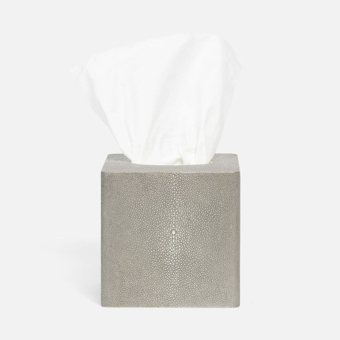 Tenby, Sand, Tissue Box, Square Straight, Realistic Faux Shagreen