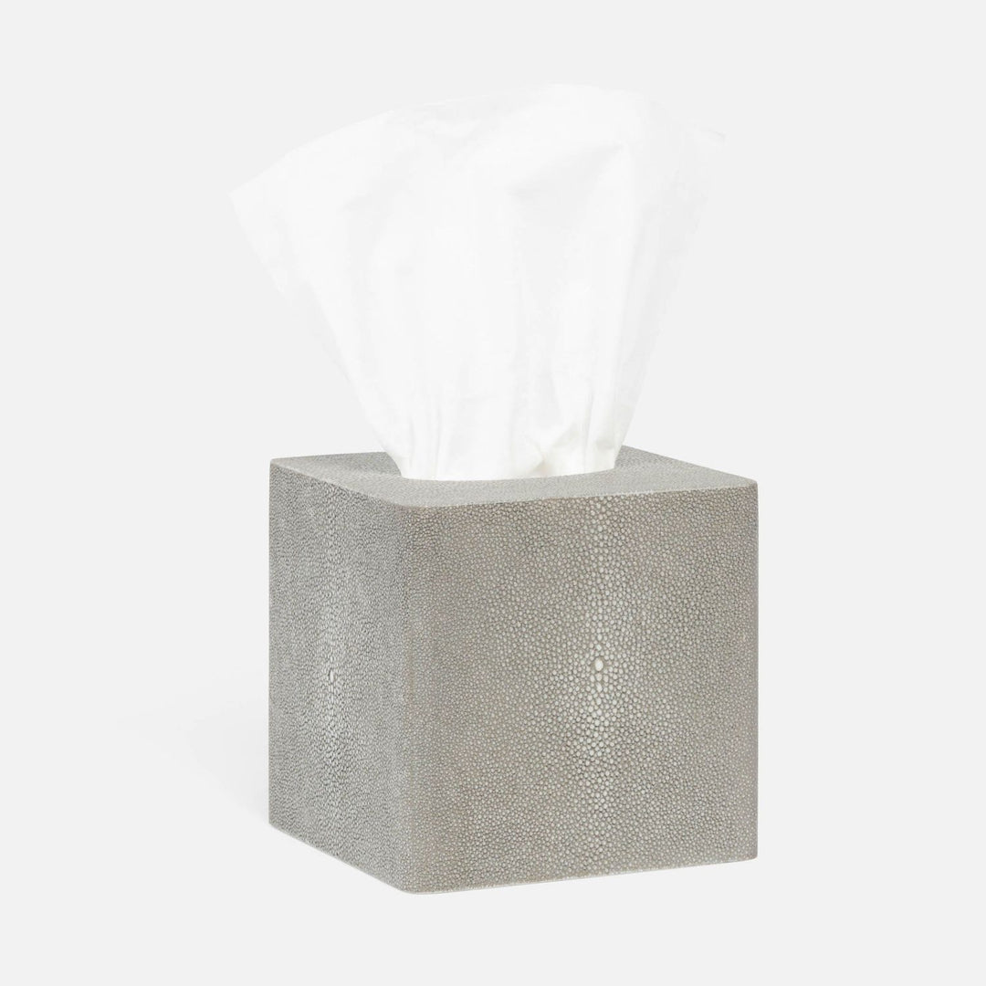 Tenby, Sand, Tissue Box, Square Straight, Realistic Faux Shagreen