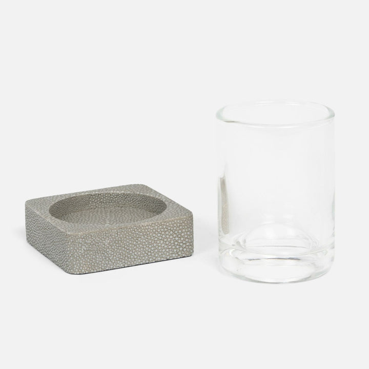 Tenby, Sand, Tumbler Set, Square Straight, Realistic Faux Shagreen, M/2