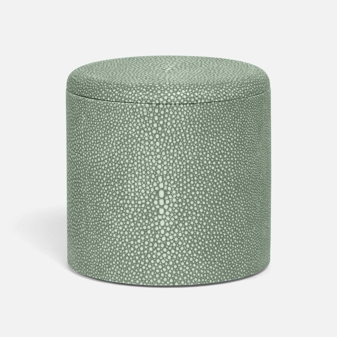Tenby, Sage, Canister, Round, Realistic Faux Shagreen