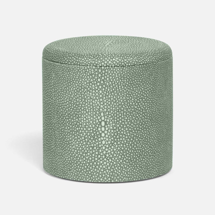 Tenby, Sage, Canister, Round, Realistic Faux Shagreen