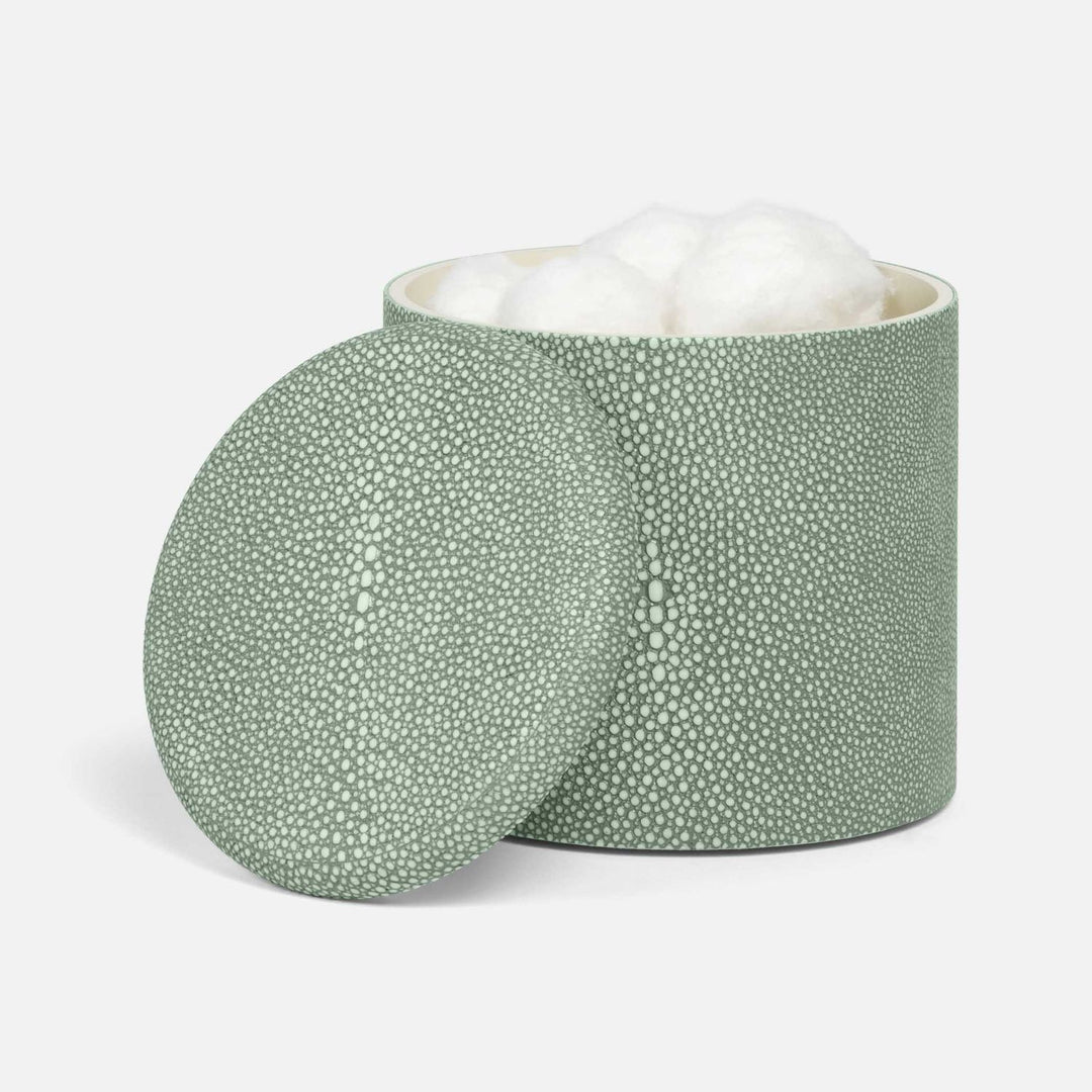 Tenby, Sage, Canister, Round, Realistic Faux Shagreen