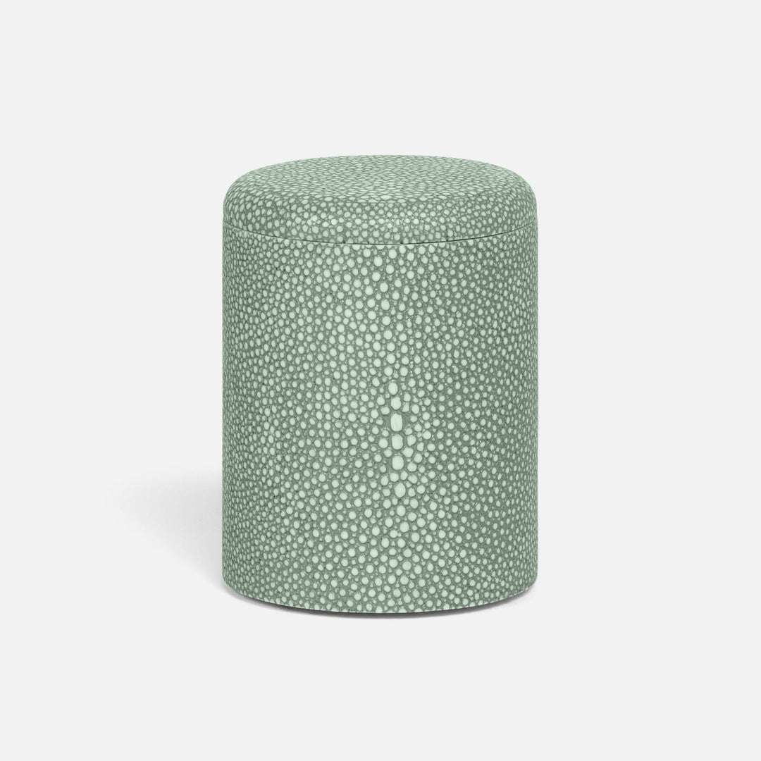 Tenby, Sage, Narrow Canister, Round, Realistic Faux Shagreen