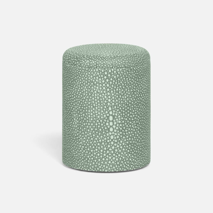 Tenby, Sage, Narrow Canister, Round, Realistic Faux Shagreen