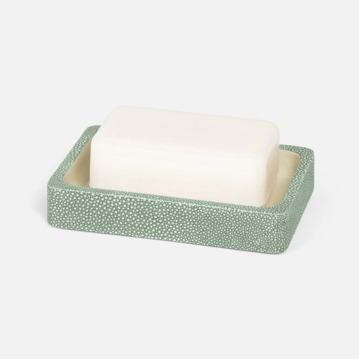Tenby, Sage, Soap Dish, Rectangular Straight, Realistic Faux Shagreen