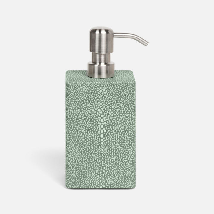 Tenby, Sage, Soap Pump, Square Straight, Realistic Faux Shagreen