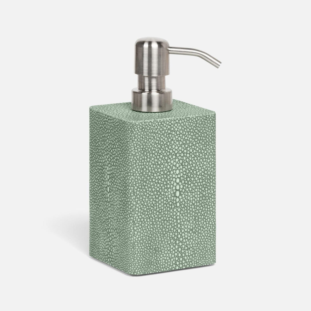 Tenby, Sage, Soap Pump, Square Straight, Realistic Faux Shagreen