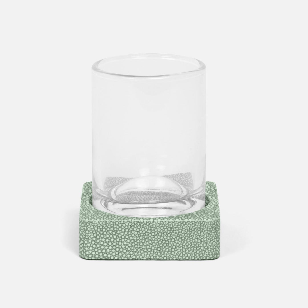 Tenby, Sage, Tumbler Set, Square Straight, Realistic Faux Shagreen, M/2