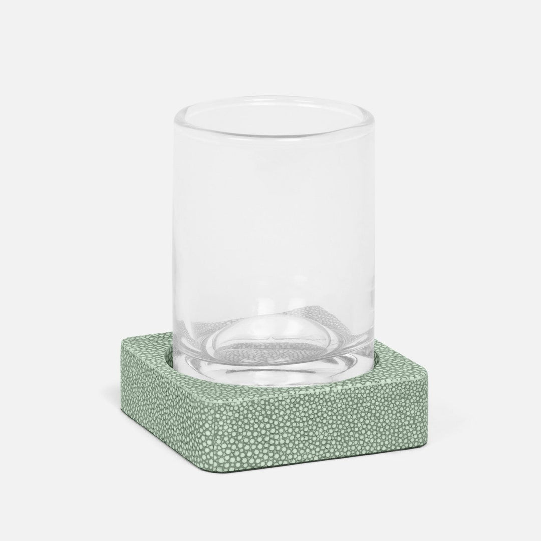 Tenby, Sage, Tumbler Set, Square Straight, Realistic Faux Shagreen, M/2