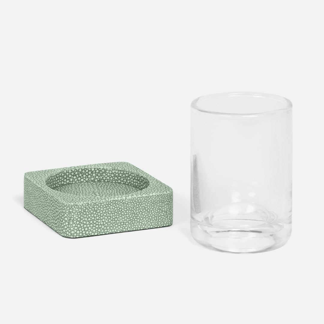 Tenby, Sage, Tumbler Set, Square Straight, Realistic Faux Shagreen, M/2