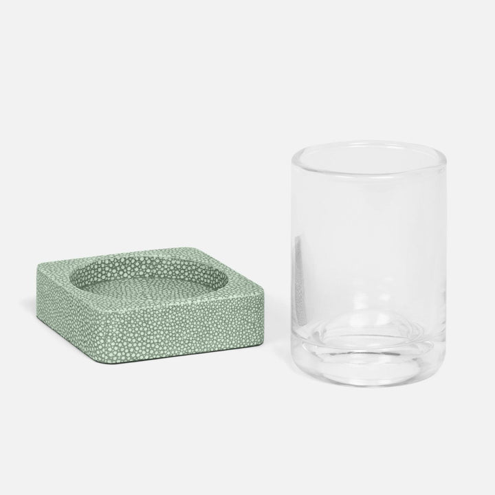 Tenby, Sage, Tumbler Set, Square Straight, Realistic Faux Shagreen, M/2