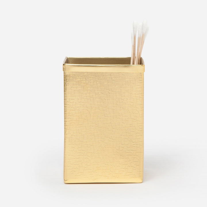 Tiset, Brush Holder, Ss, Gold, Etched Stainless Steel