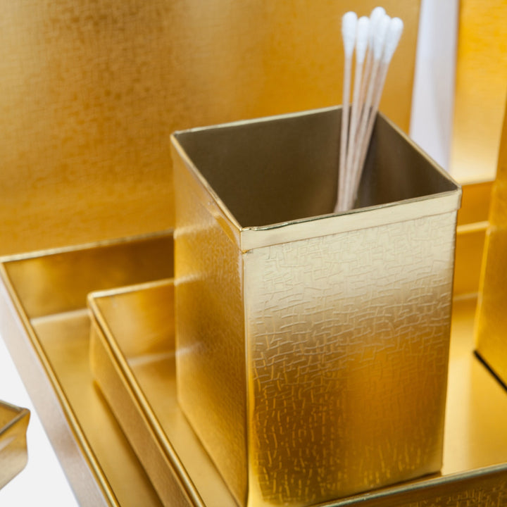Tiset, Brush Holder, Ss, Gold, Etched Stainless Steel