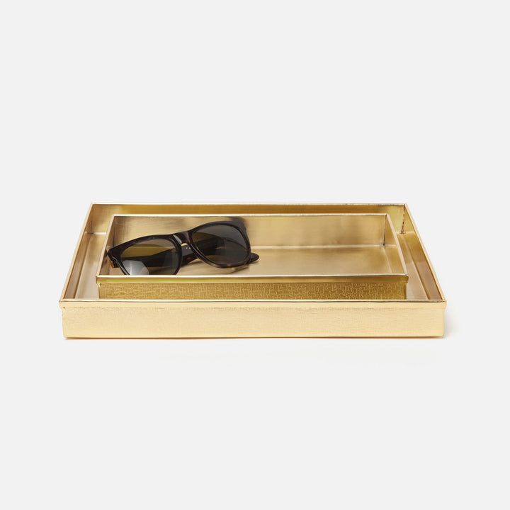 Tiset, Trays S/2, Rs, Gold, Etched Stainless Steel
