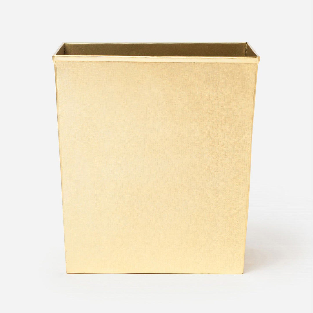 Tiset, Wastebasket, Rt, Gold, Etched Stainless Steel, W/ Metal Liner