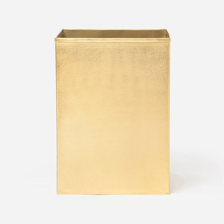 Tiset, Wastebasket, Ss, Gold, Etched Stainless Steel, W/ Metal Lin