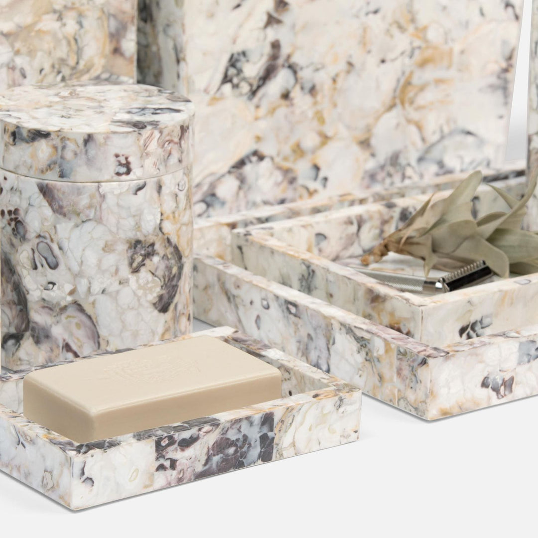 Tramore, Natural Laminated, Soap Dish, Rectangular Straight, Oyster