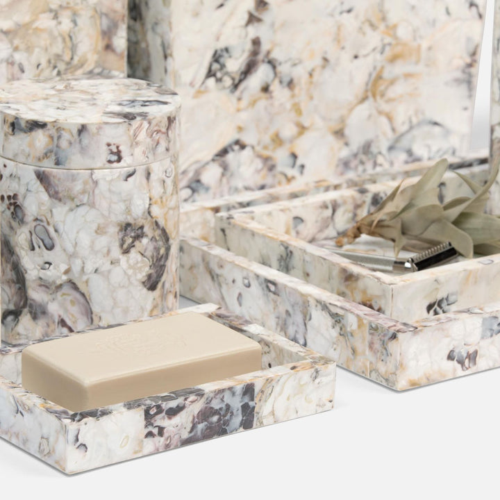 Tramore, Natural Laminated, Soap Dish, Rectangular Straight, Oyster
