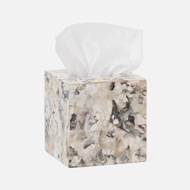 Tramore, Natural Laminated, Tissue Box, Square Straight, Oyster