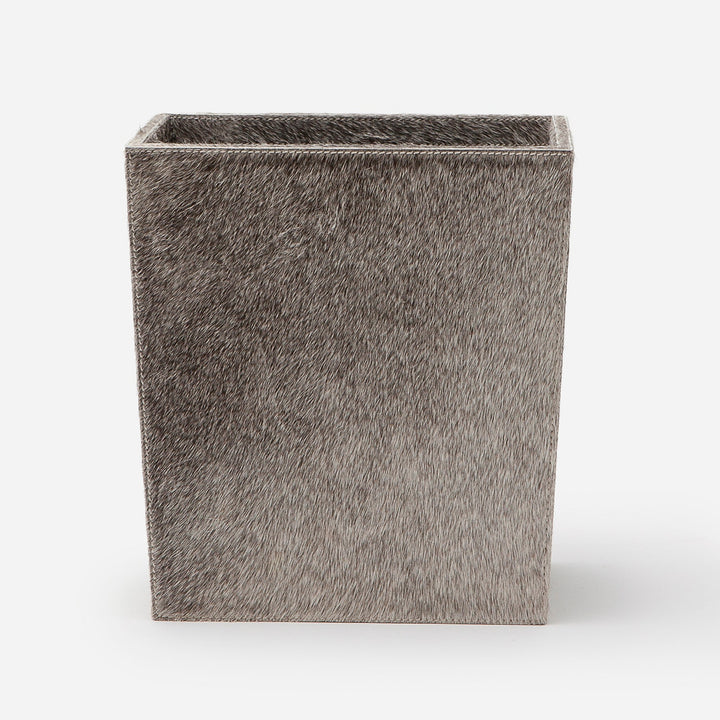 Umbra, Gray, Wastebasket, Rectangular Tapered, Hair-On-Hide