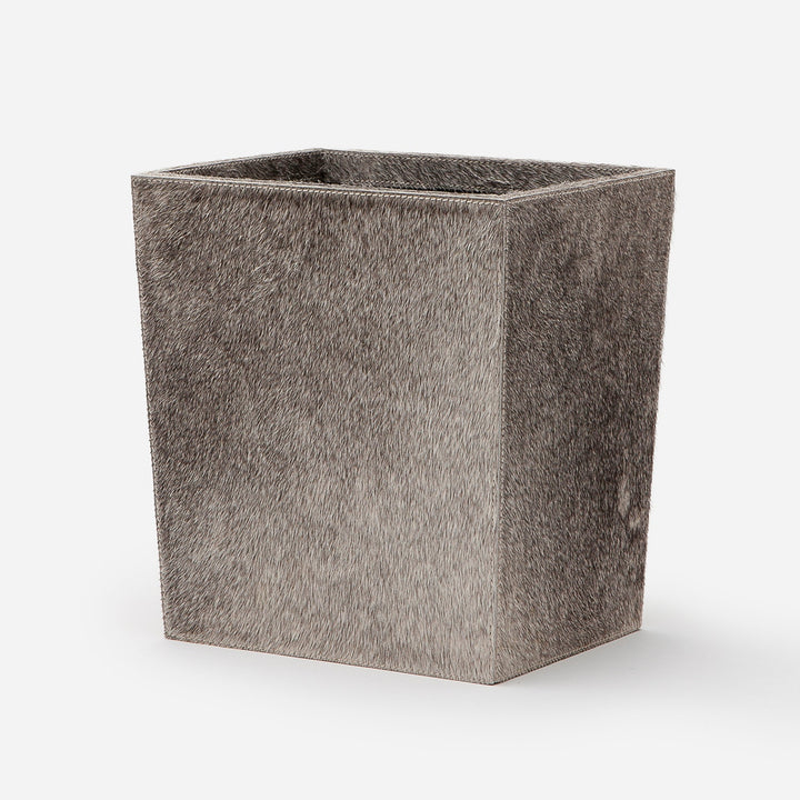 Umbra, Gray, Wastebasket, Rectangular Tapered, Hair-On-Hide