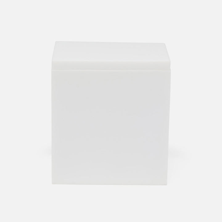 Vail, White Gloss, Canister, Square Straight, Large, Resin