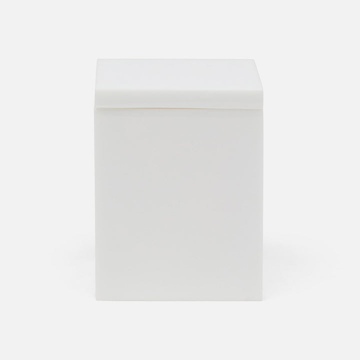 Vail, White Gloss, Canister, Square Straight, Small, Resin