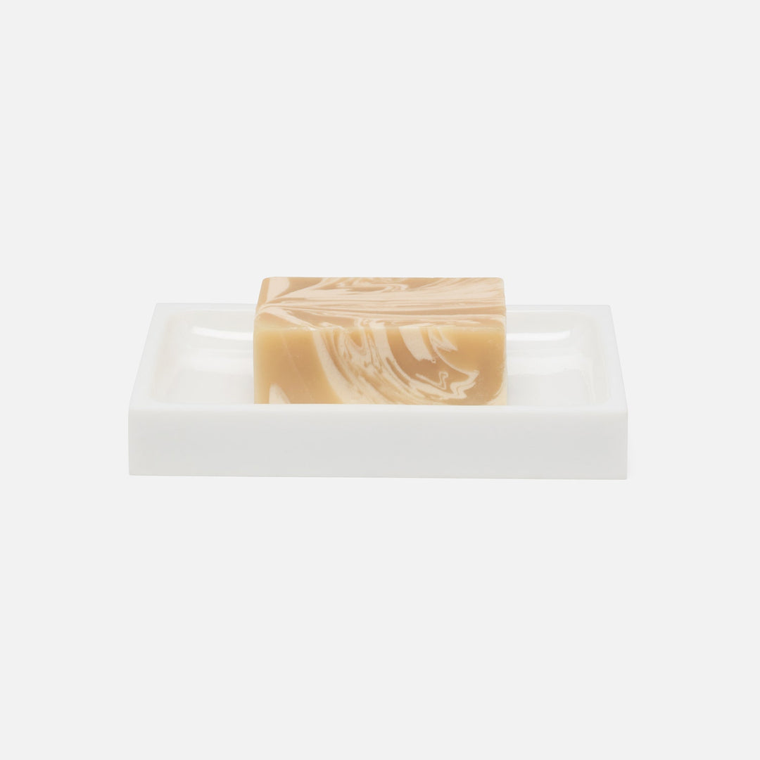 Vail, White Gloss, Soap Dish, Rectangular Straight, Resin