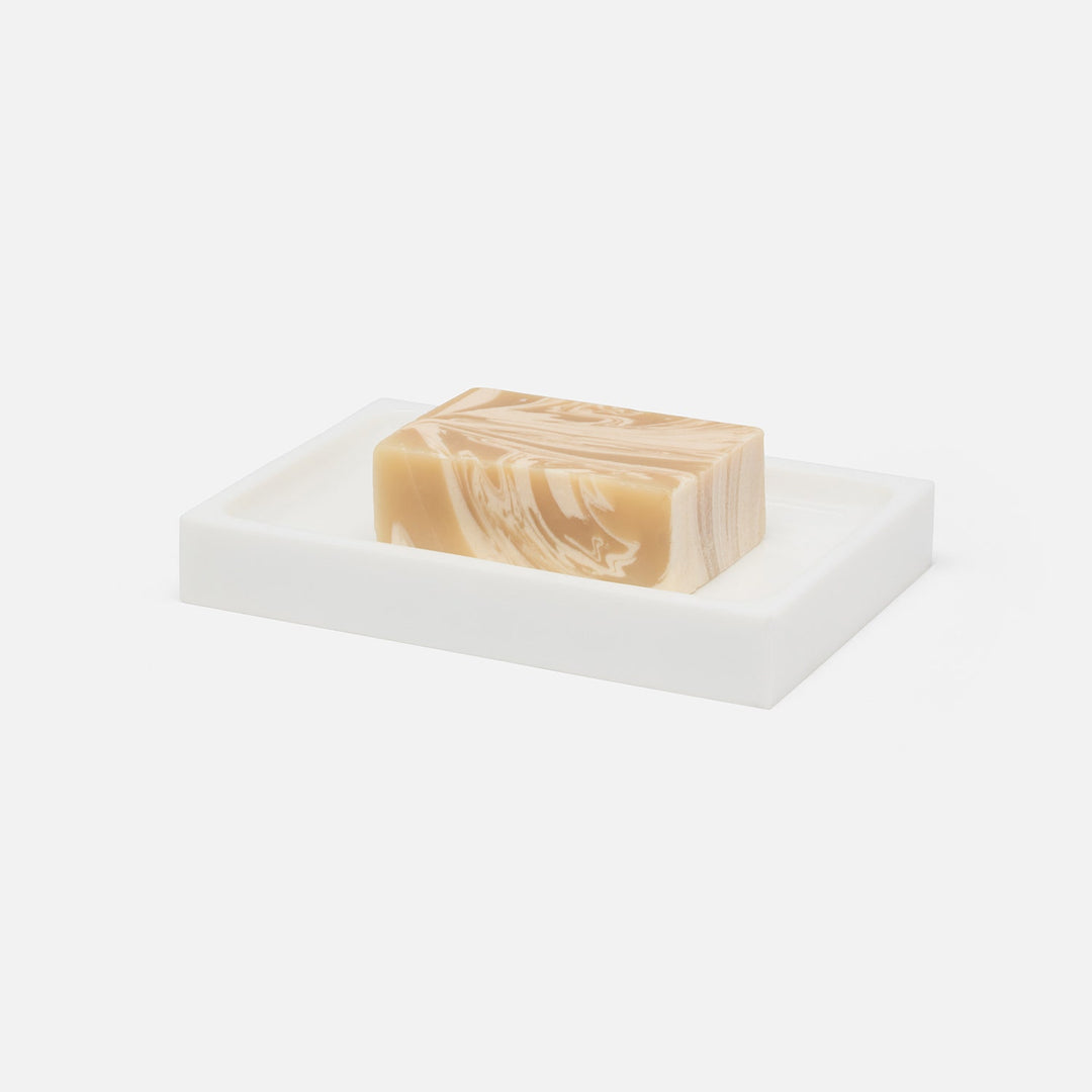 Vail, White Gloss, Soap Dish, Rectangular Straight, Resin