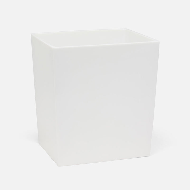Vail, White Gloss, Wastebasket, Rectangular Tapered, Resin