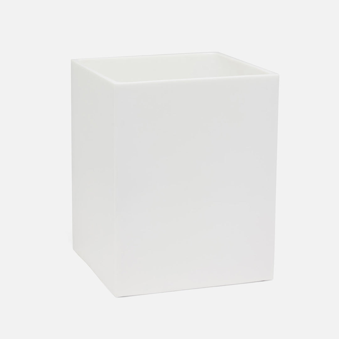 Vail, White Gloss, Wastebasket, Square Straight, Resin