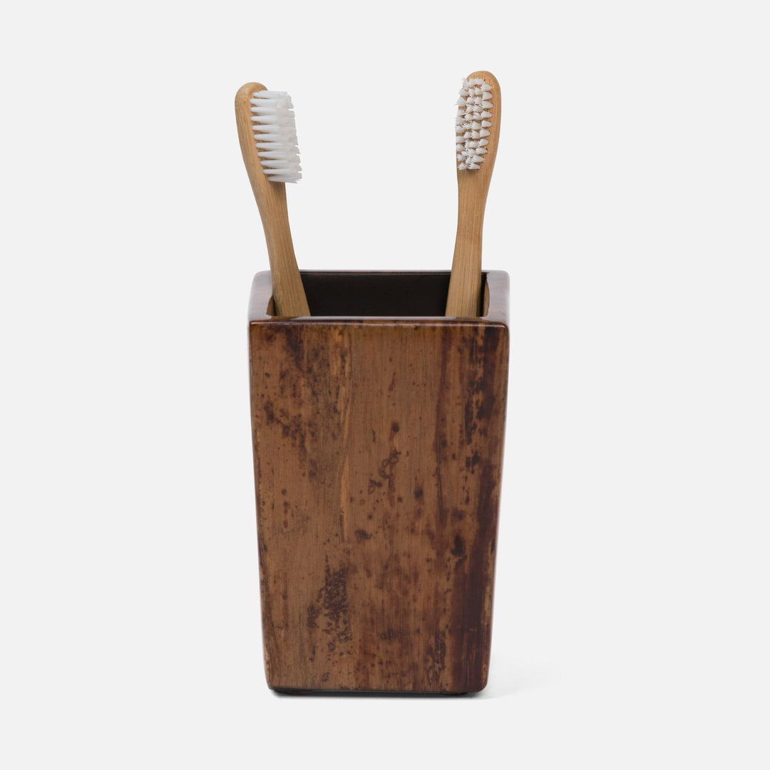 Varadero, Dark Stain, Brush Holder, Straight Tapered, Banana Leaf