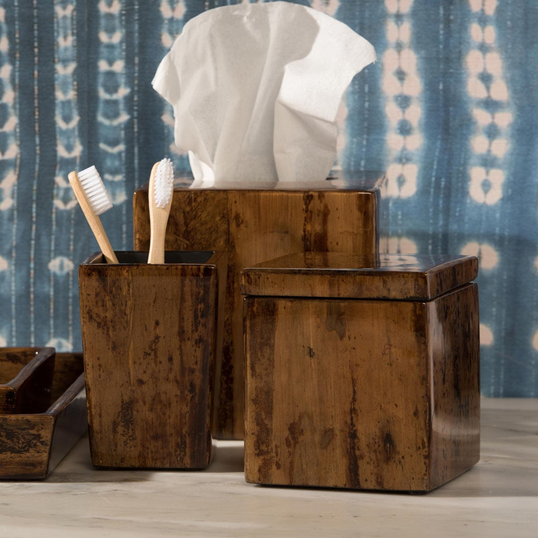 Varadero, Dark Stain, Canister, Square Straight, Banana Leaf