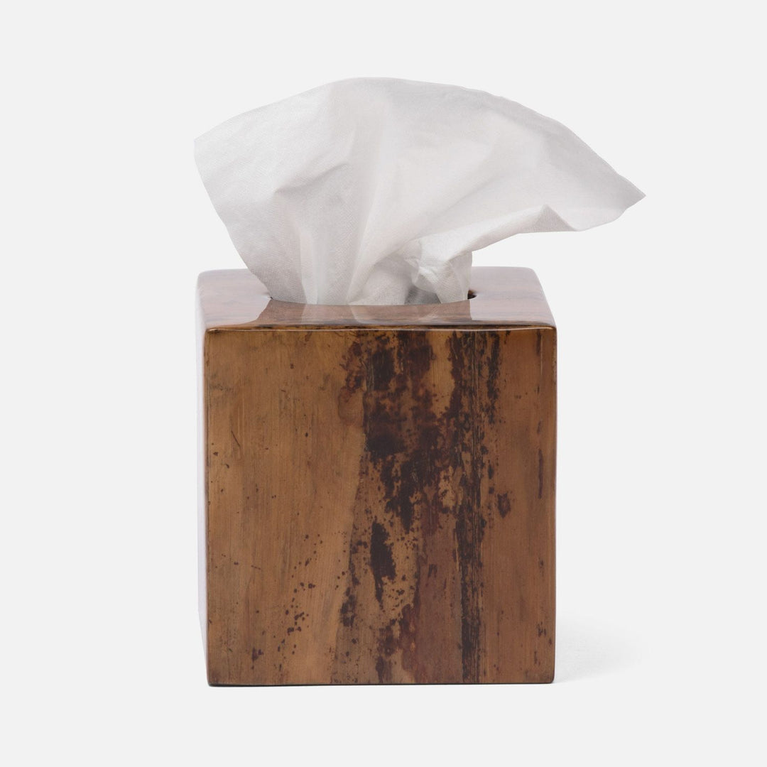Varadero, Dark Stain, Tissue Box, Square Straight, Banana Leaf