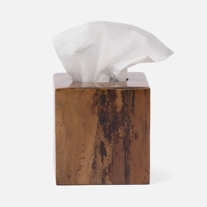 Varadero, Dark Stain, Tissue Box, Square Straight, Banana Leaf