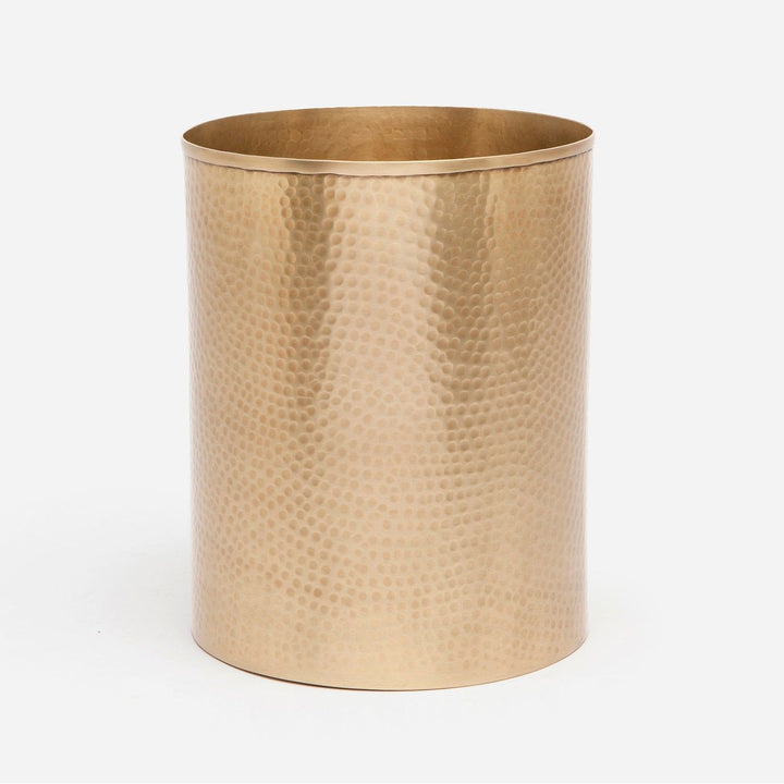 Verum, Antique Brass, Wastebasket, Oval, Hammered Metal