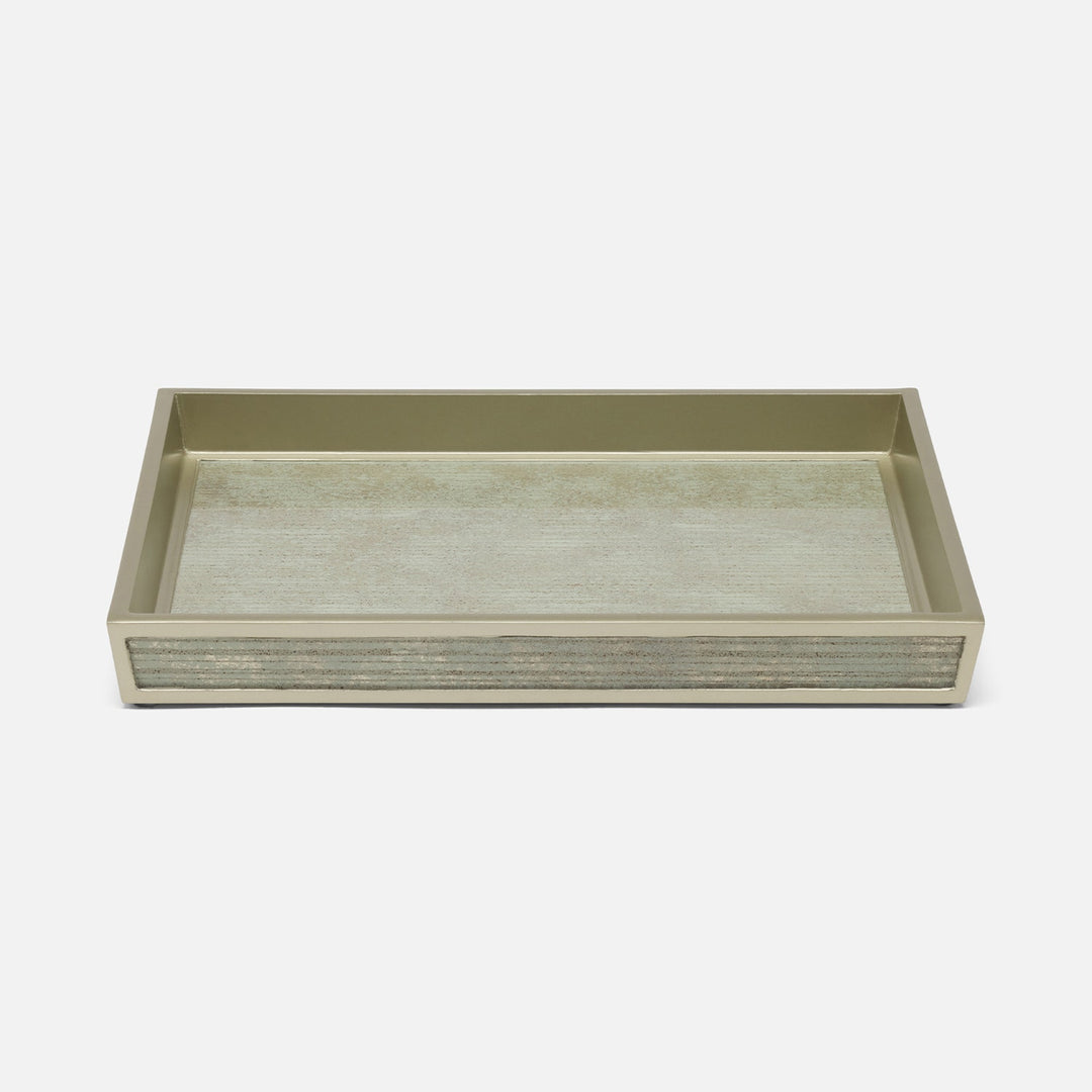 Waterford, Gray Strips, Tray, Rectangular Tapered, Large, Painted Mirror