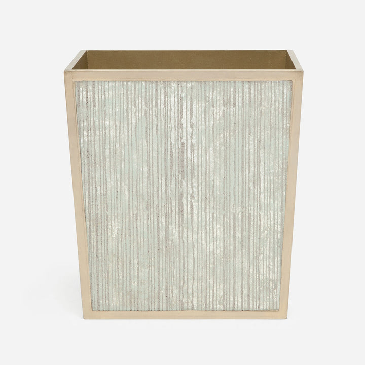 Waterford, Gray Strips, Wastebasket, Rectangular Tapered, Painted Mirror