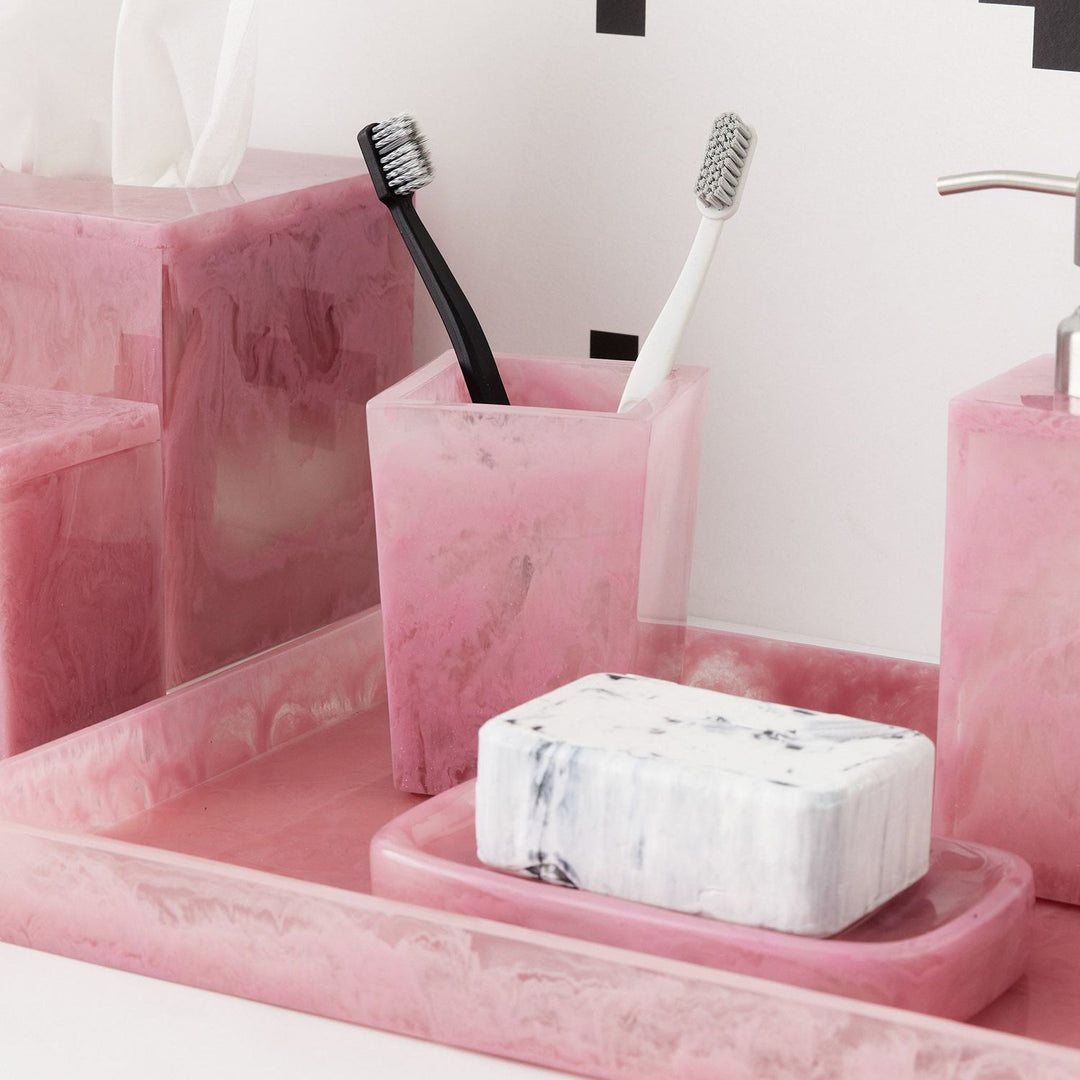 Abiko, Cherry Blossom, Brush Holder, Square Tapered, Cast Resin