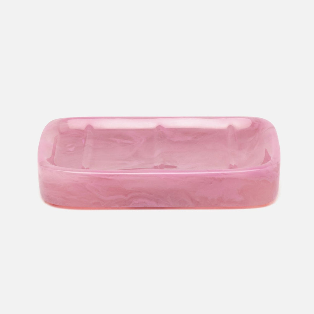 Abiko, Cherry Blossom Soap Dish W/ Rounded Edges, Rectangular, Cast Resin